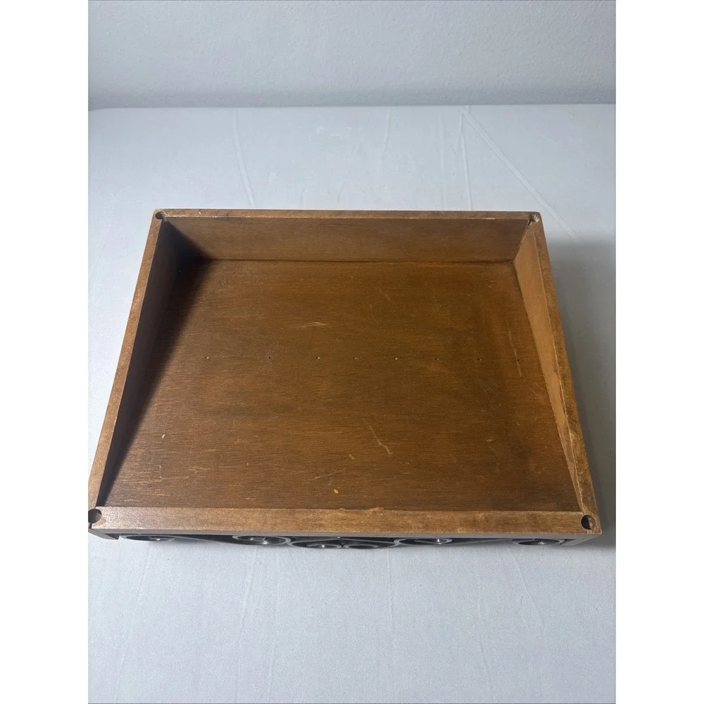 Brighton Wood Metal Display Tray Organizer Divided Shelf Jewelry Accessories